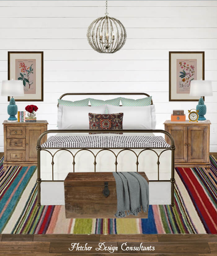 Colorful Contemporary Vintage Bedroom