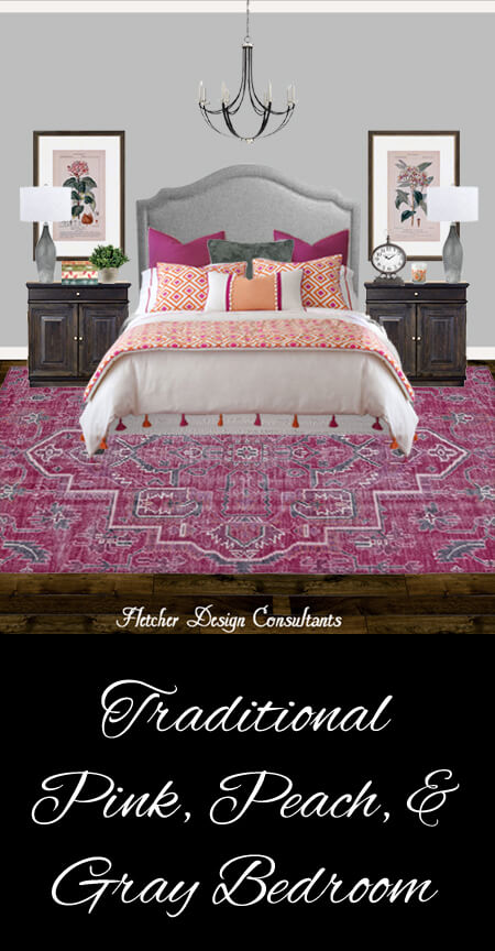  Traditional Pink, Peach, and Gray Bedroom