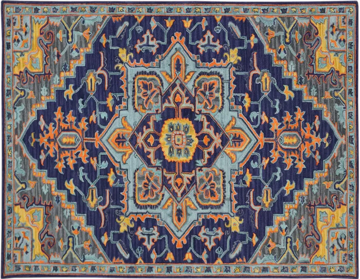 Shidler Hand-Tufted Wool Blue Violet Area Rug